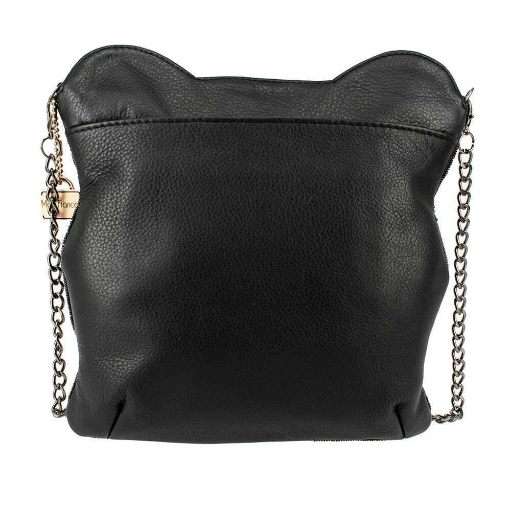 Mary Frances Cattitude Cat Zip Bag Animal Leather Beaded Handbag Purse Gray NEW - Picture 5 of 7